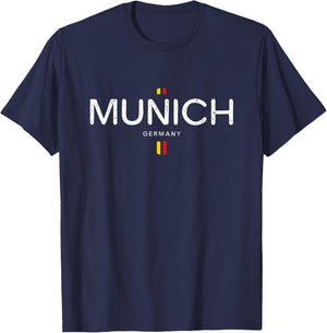 Munich Germany Retro Vintage T-Shirt - T-Shirt | Navy