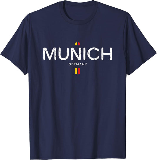 Munich Germany Retro Vintage T-Shirt - T-Shirt | Navy