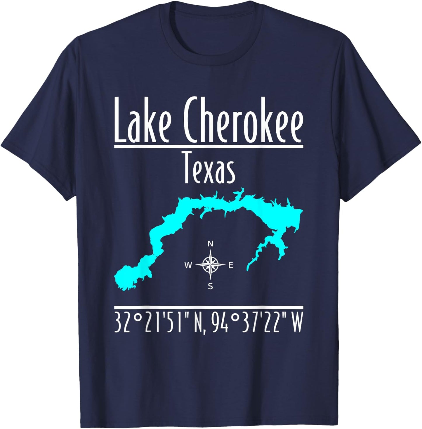 Modern Lake Cherokee, Texas T-Shirt - T-Shirt | Navy