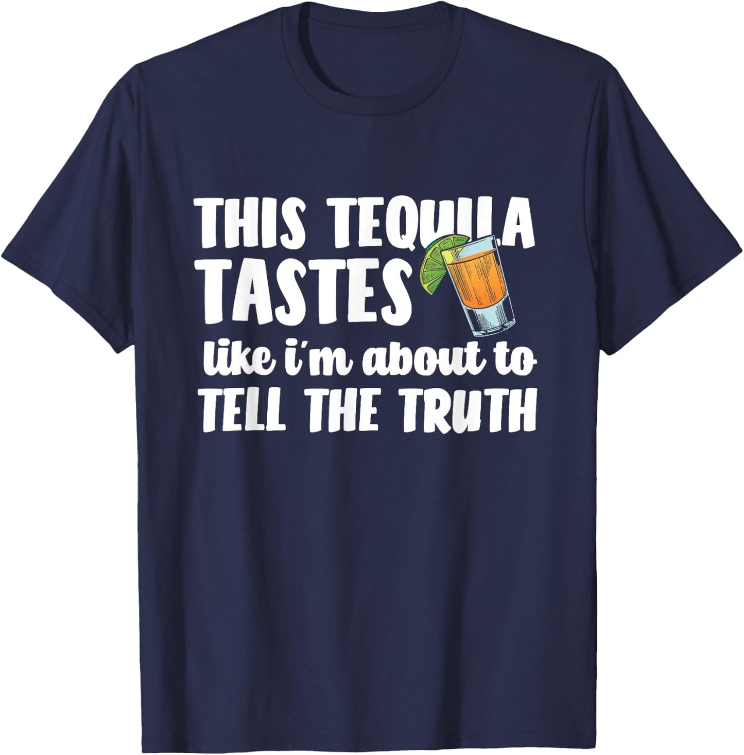 Mis Amigos Funny Salt Lime & Tacos Tequila T-Shirt - T-Shirt | Navy