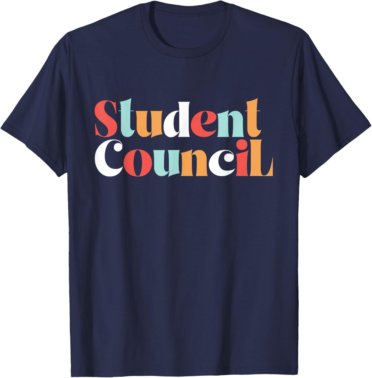 Student Council Groovy World Student Day Men Women Kids T-Shirt - T-Shirt | Navy