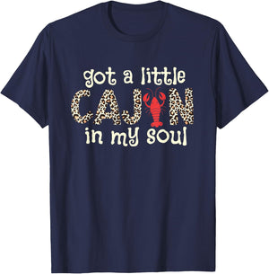 Funny Crawfish Little Cajun Boil Crayfish Leopard Women Girl T-Shirt - T-Shirt | Navy