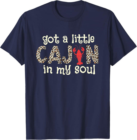 Funny Crawfish Little Cajun Boil Crayfish Leopard Women Girl T-Shirt - T-Shirt | Navy