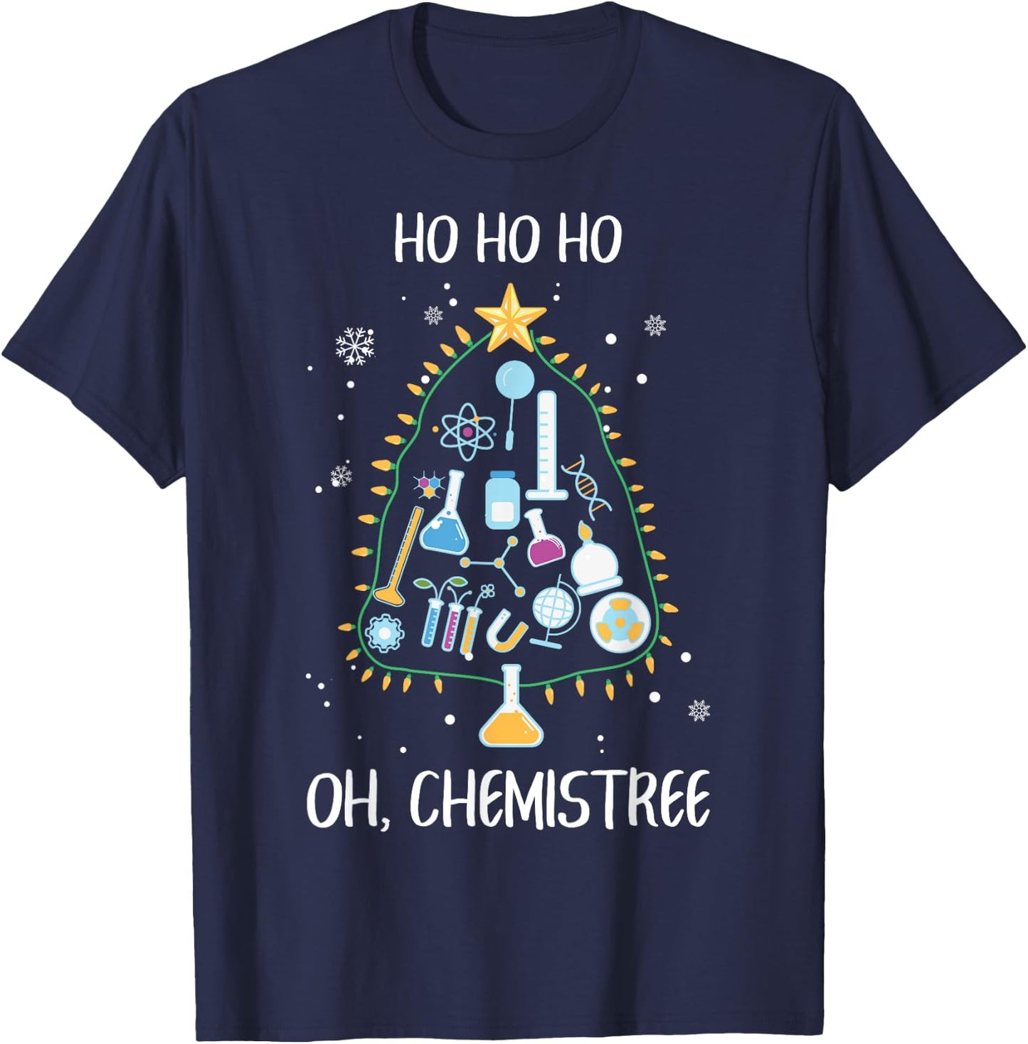 Oh Chemistree Science Christmas Chemist Tree Chemistry T-Shirt - T-Shirt | Navy