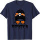 Momster Halloween Costume Skull Mom Messy Hair Bun Monster T-Shirt - T-Shirt | Navy
