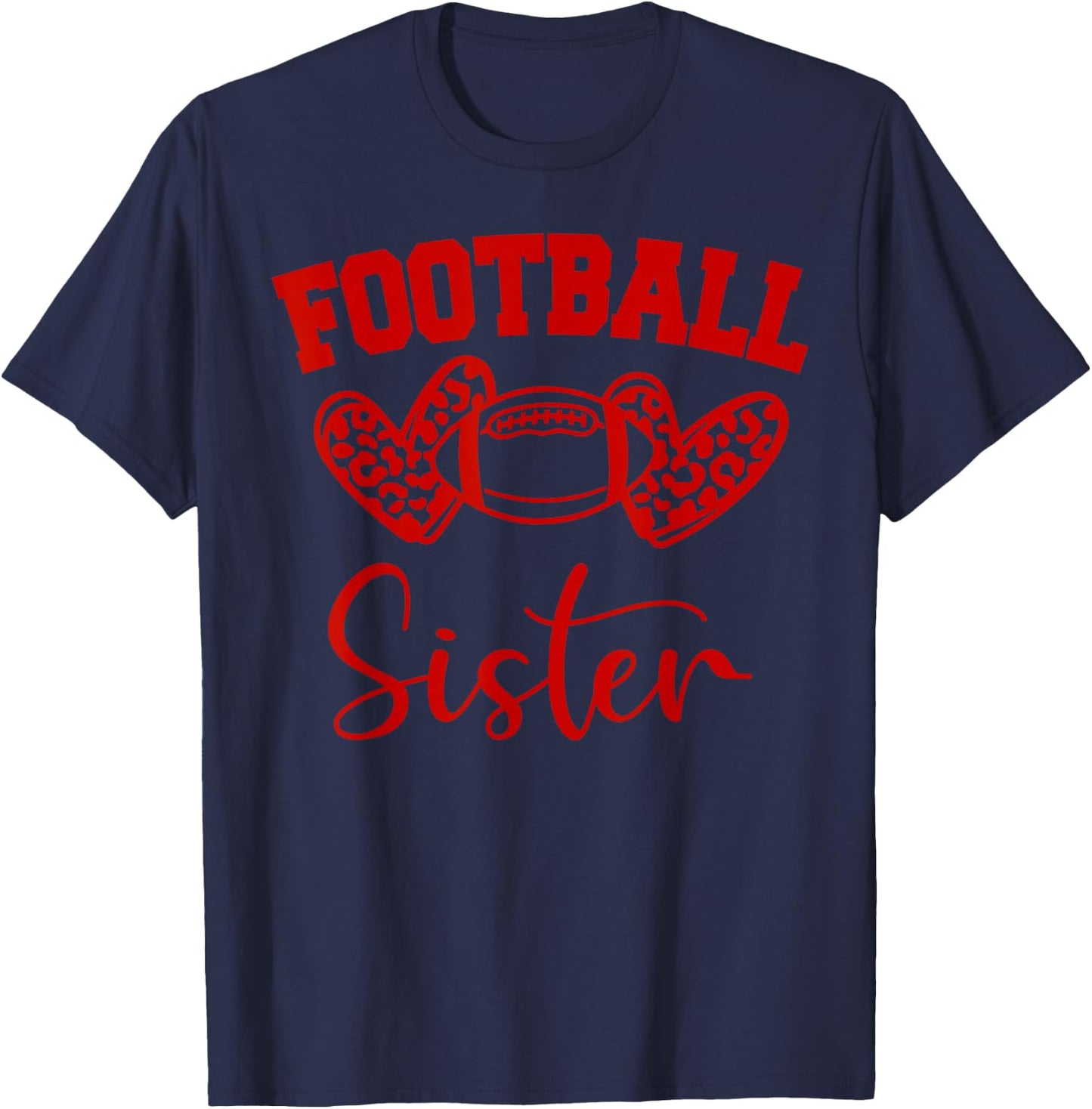 American Football Sister Football Family Matching T-Shirt - T-Shirt | Navy