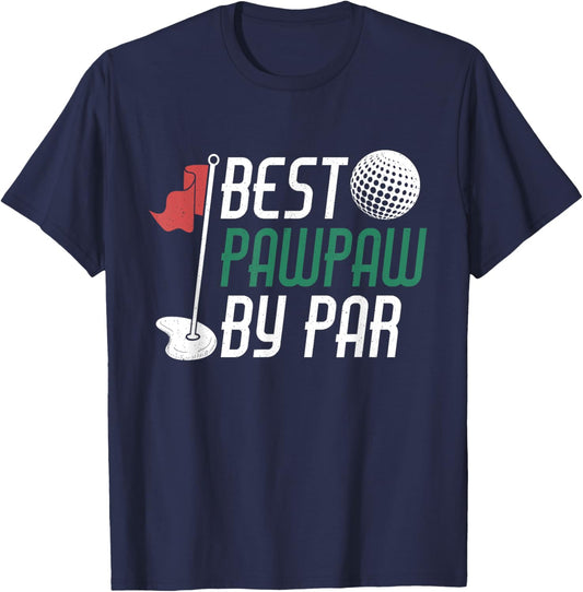Best Pawpaw By Par Gift Father's Day Pawpaw Golf Golfing T-Shirt - T-Shirt | Navy
