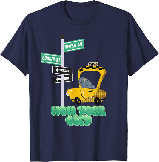 New York City Taxi Welcome Pigeon T-Shirt - T-Shirt | Navy