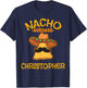 Nacho Average Christopher Personalized Name Funny Taco T-Shirt - T-Shirt | Navy