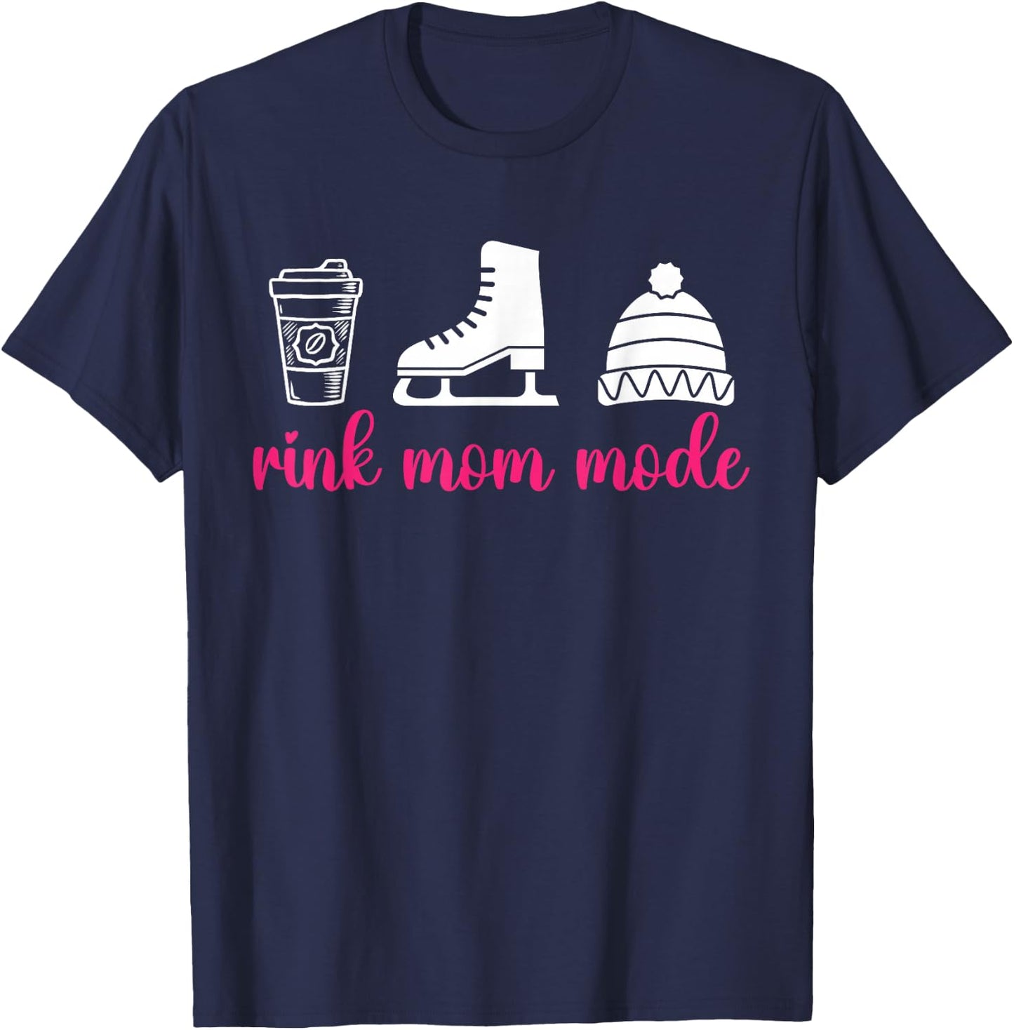 Rink Mom Mode Figure Skating Mom Of A Figure Skater Mama T-Shirt - T-Shirt | Navy