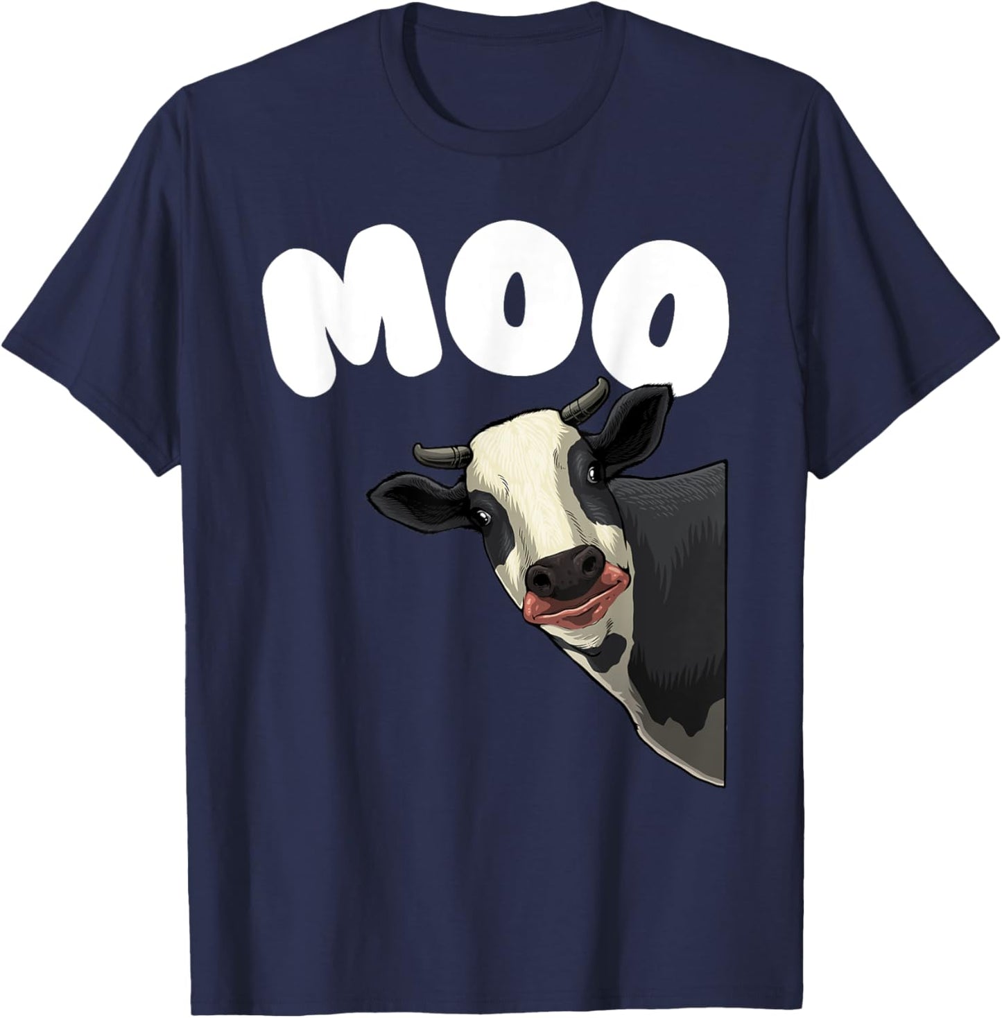 Funny Cow Design Women Cow Farmer Dairy Farm Animal T-Shirt - T-Shirt | Navy