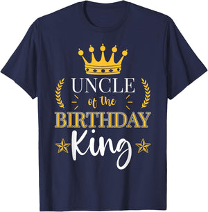Uncle of the Birthday King Party Family Celebration T-Shirt - T-Shirt | Navy
