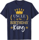 Uncle of the Birthday King Party Family Celebration T-Shirt - T-Shirt | Navy