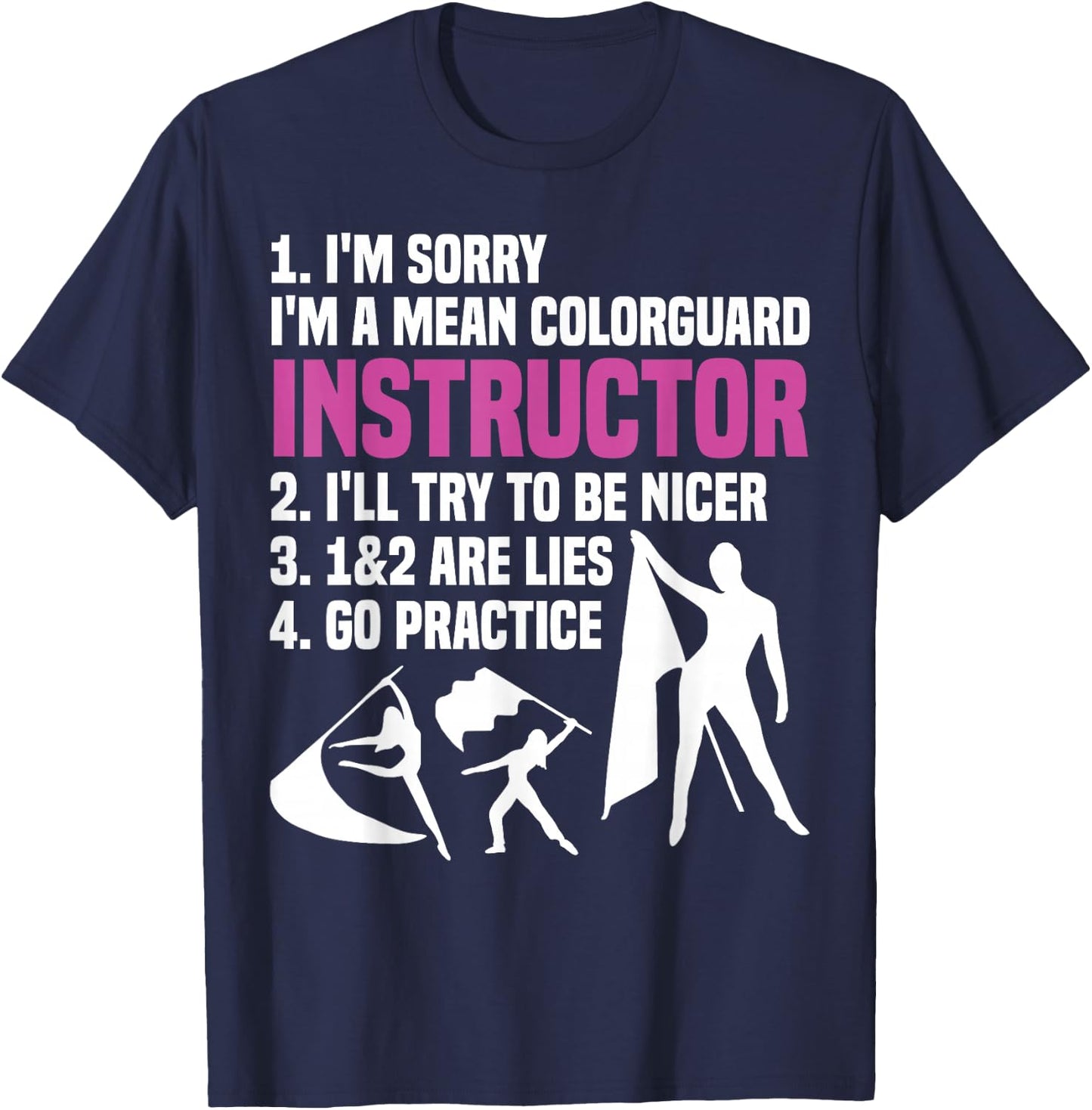 Winter Guard Senior Uniform Captain Color Guard Instructor T-Shirt - T-Shirt | Navy