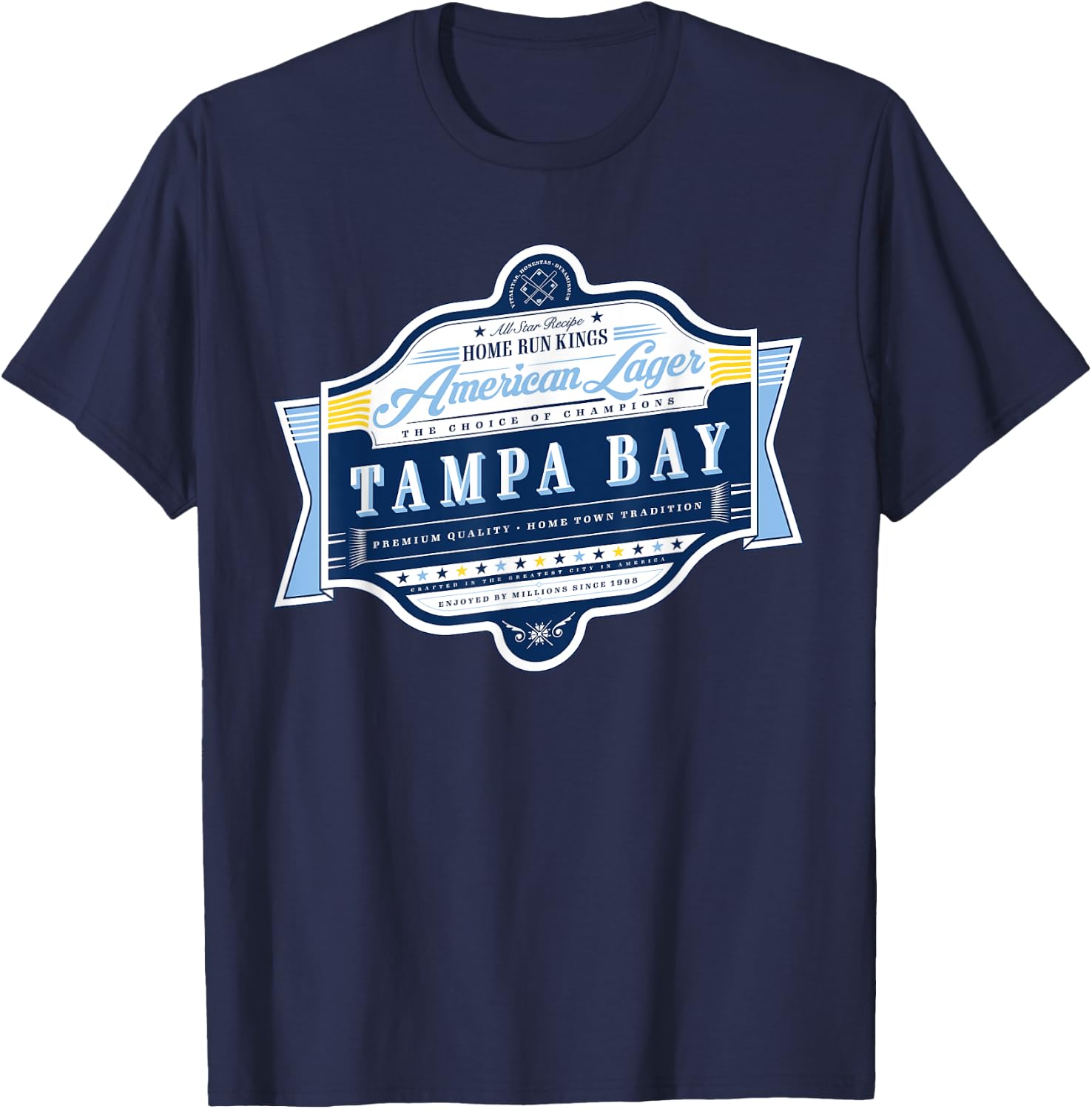 Classic Tampa Bay Beer Label - Tampeño Pride T-Shirt - T-Shirt | Navy