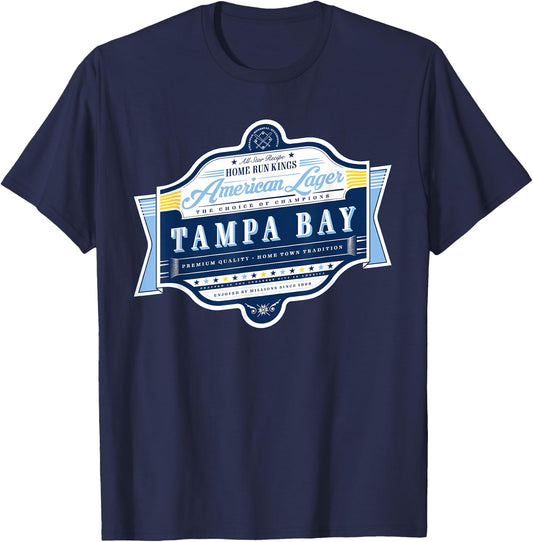 Classic Tampa Bay Beer Label - Tampeño Pride T-Shirt - T-Shirt | Navy