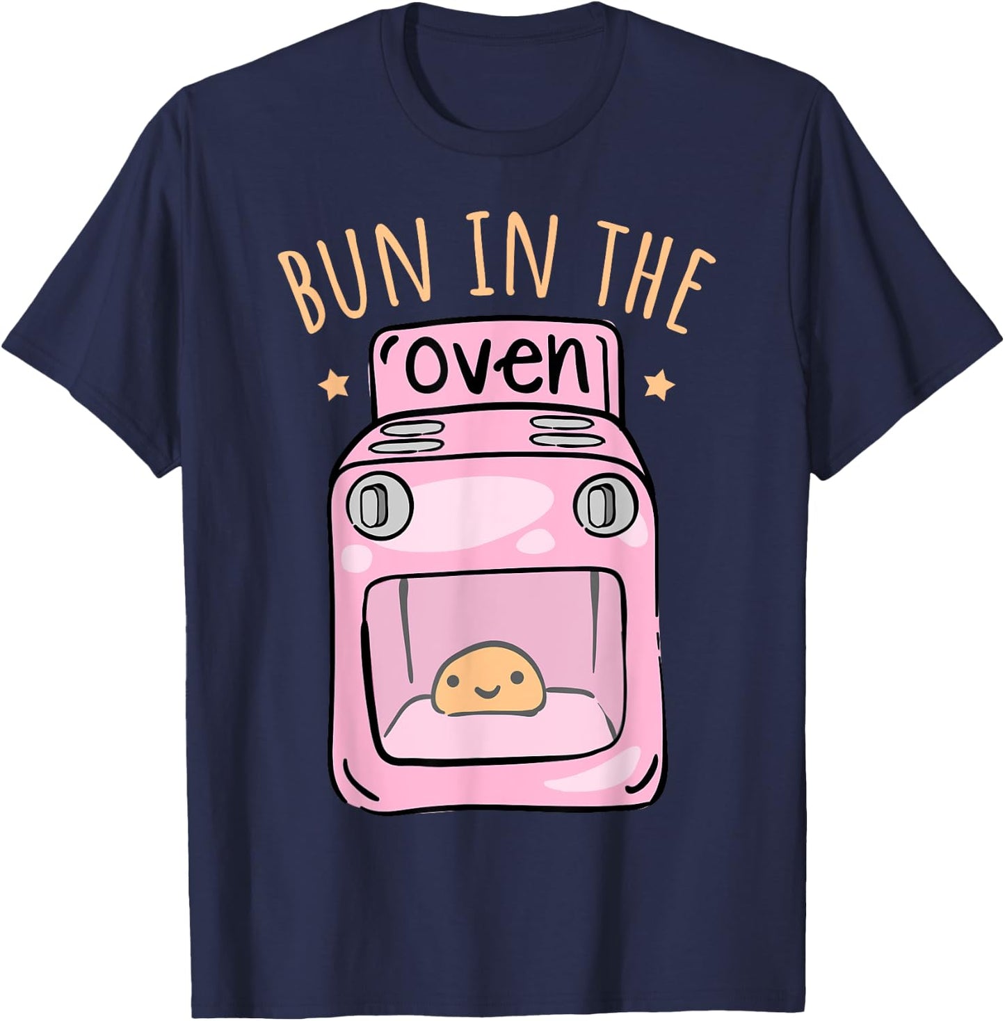 Bun In The Oven - Baby Announcement T-Shirt - T-Shirt | Navy