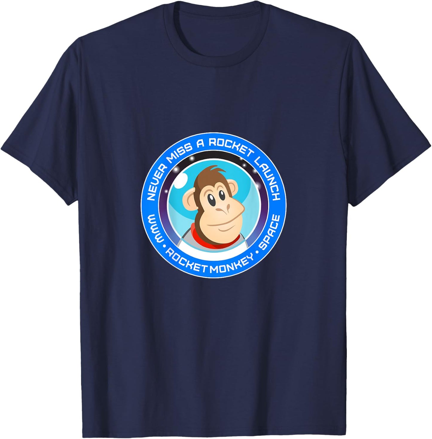 Rocket Monkey Circle Design Back T-Shirt - T-Shirt | Navy