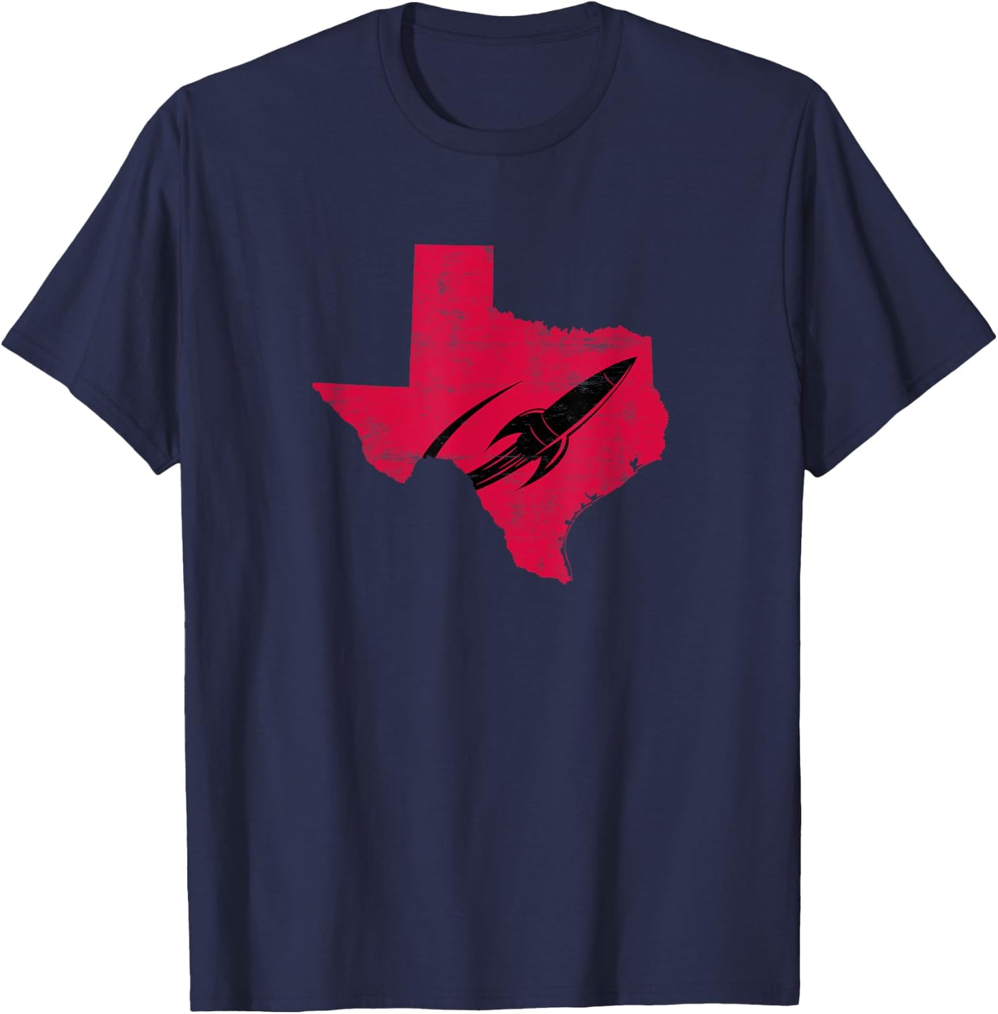 Rocket over Texas Rocket to Space Blastoff Houston Countdown T-Shirt - T-Shirt | Navy