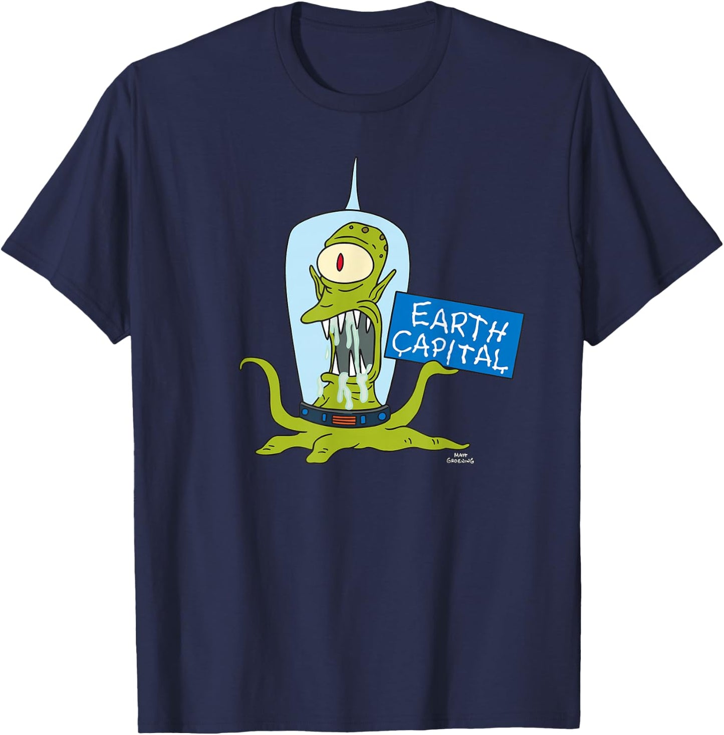 The Simpsons Kang and Kodos Earth Capital T-Shirt - T-Shirt | Navy