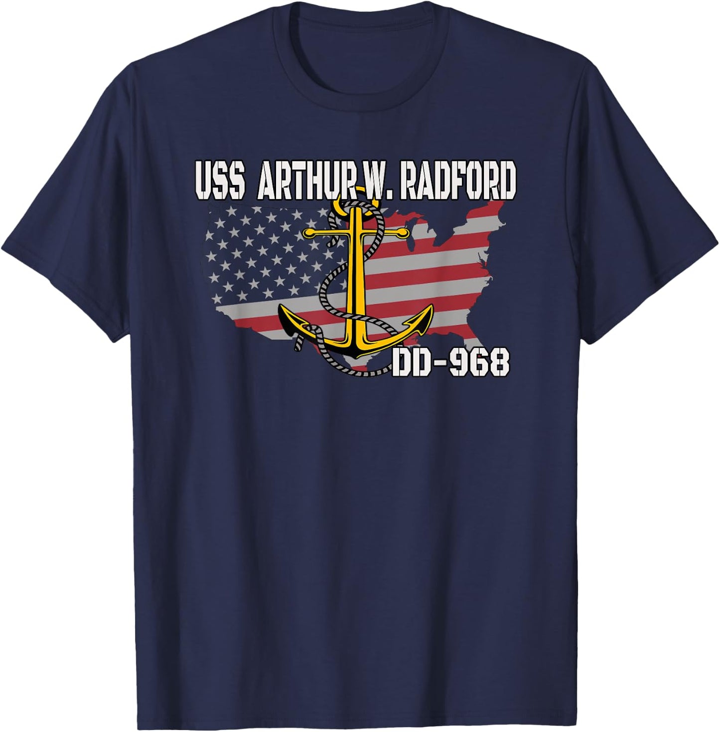 USS Arthur W. Radford DD-968 Warship Veterans Father Grandpa T-Shirt - T-Shirt | Navy