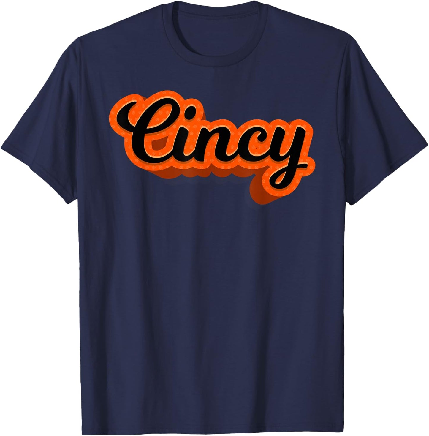 Cincy Orange and Black T-Shirt - T-Shirt | Navy