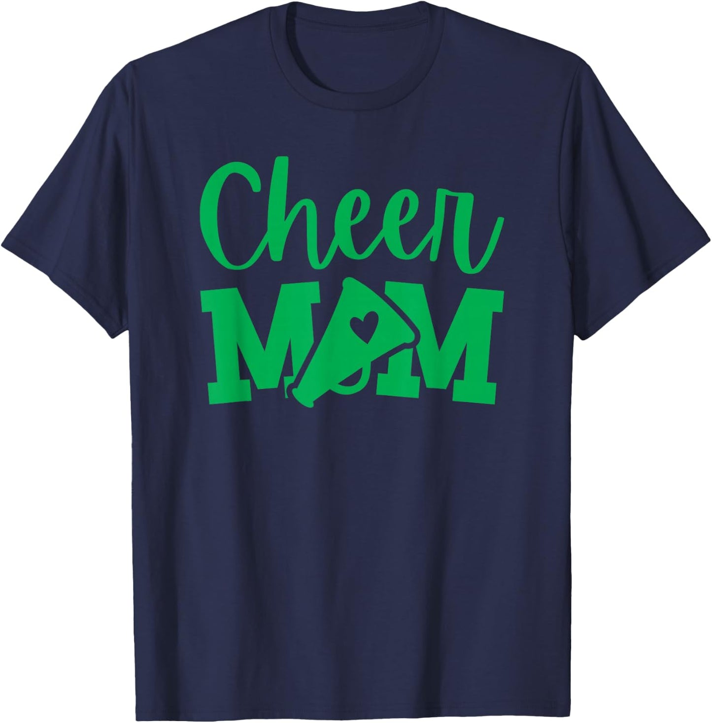 Cheer Mom Green Cheerleading T-Shirt - T-Shirt | Navy