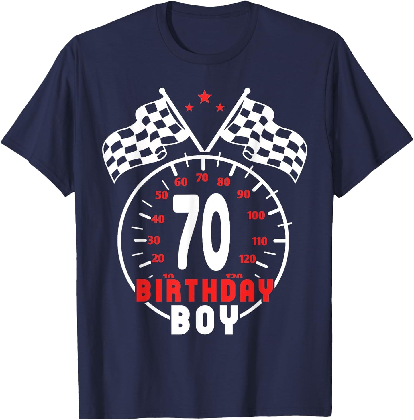 70th Birthday Boy Race Car Racing Car Driver 70 Year Old T-Shirt - T-Shirt | Navy