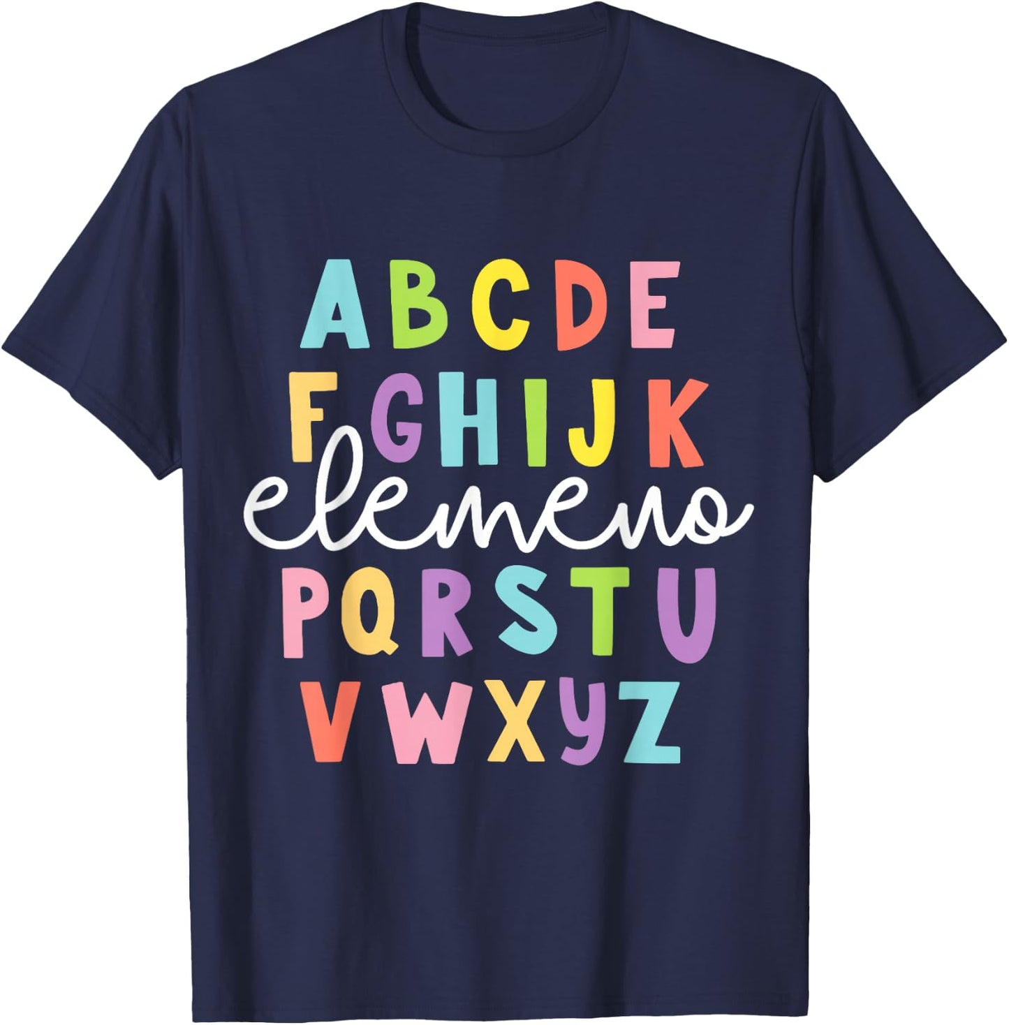 Alphabet ABC Elemeno Teacher Student Back To School Gift T-Shirt - T-Shirt | Navy