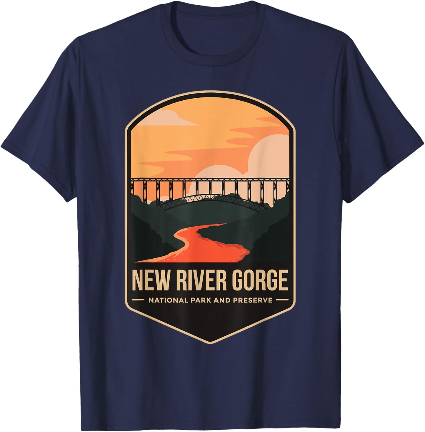 New River Gorge National Park 1978 West Virginia T-Shirt - T-Shirt | Navy