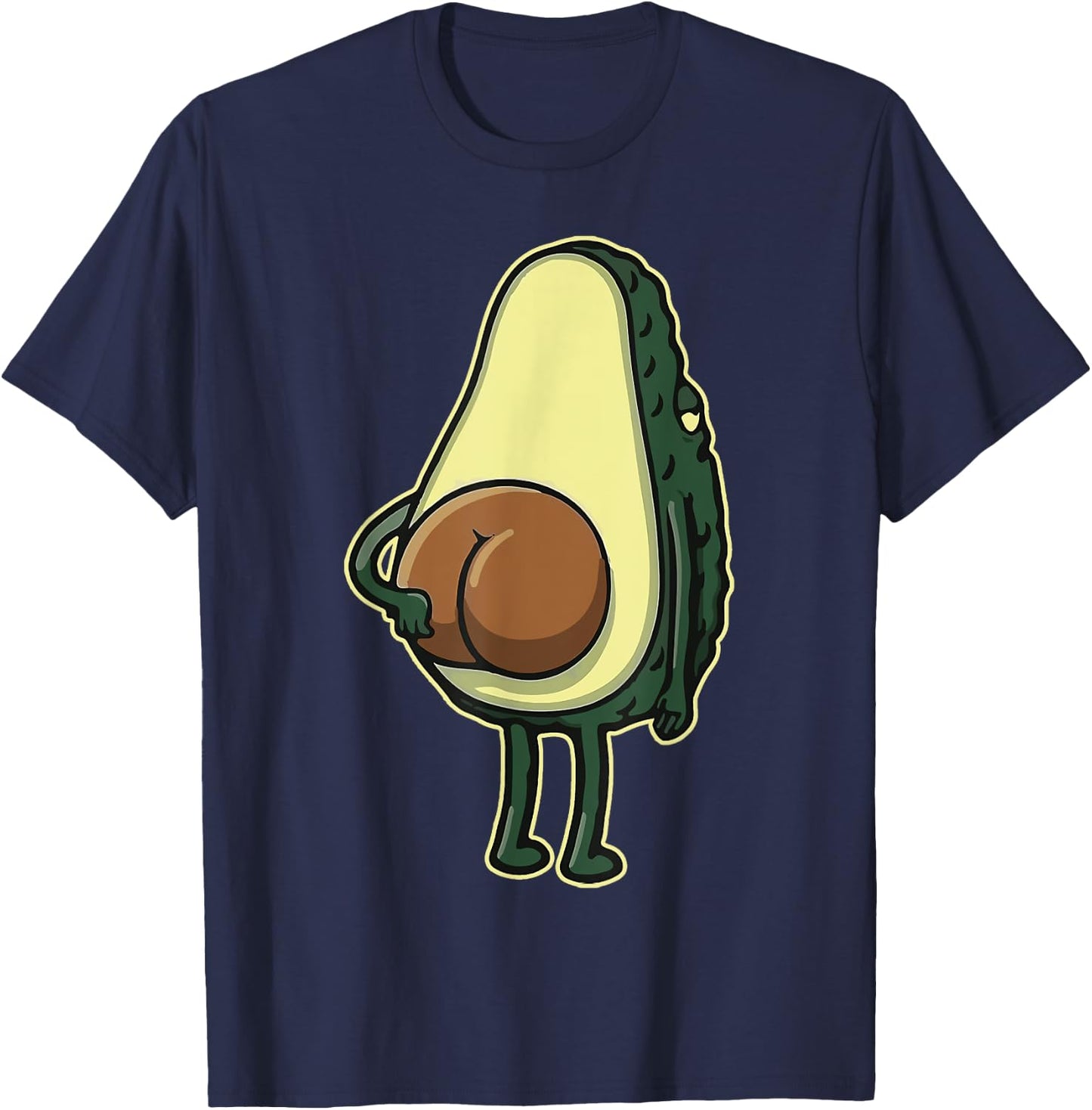 Funny Avocado Scratching Butt Vegan Guacamole Men Women Kids T-Shirt - T-Shirt | Navy