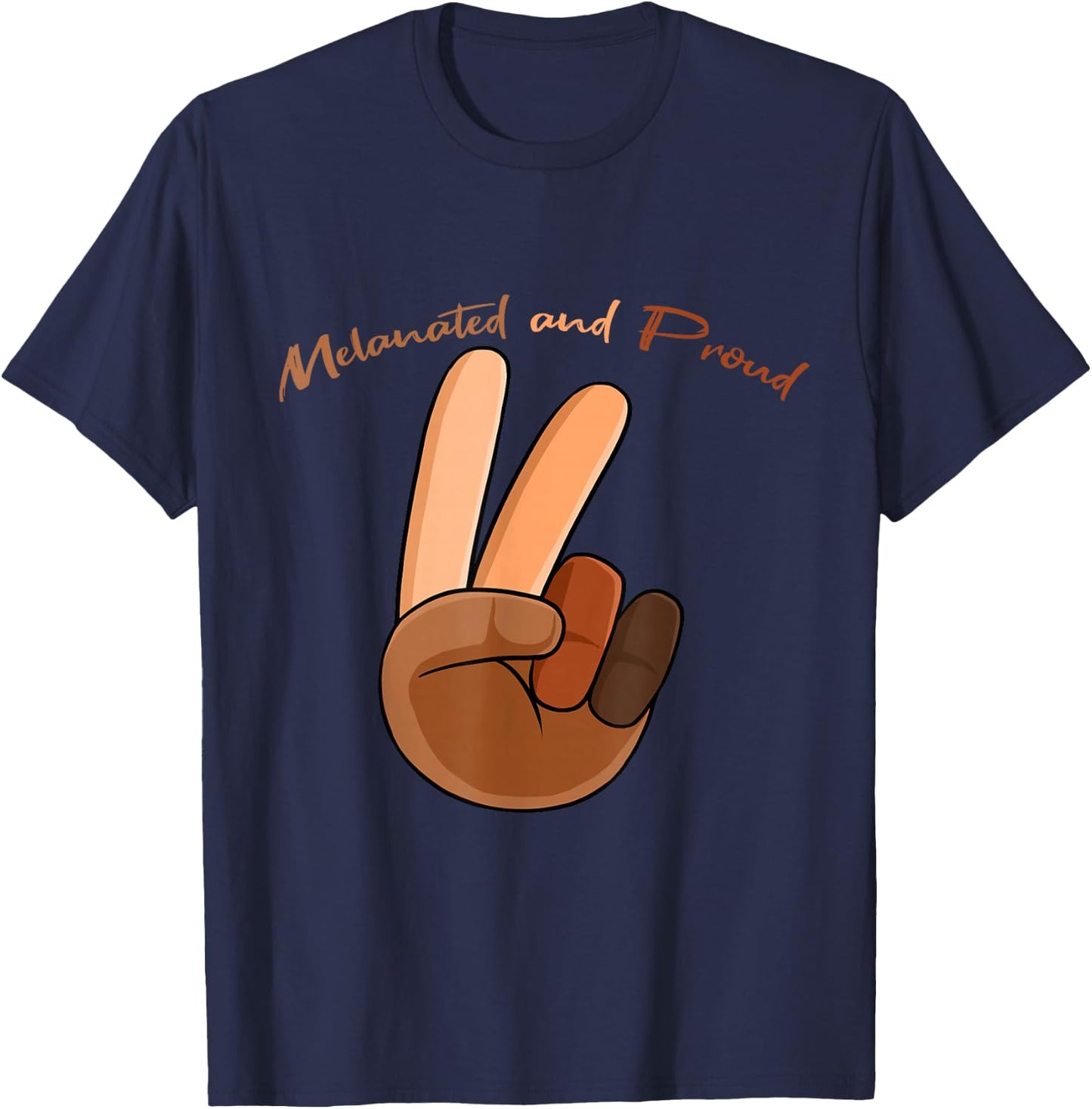 Melanated And Proud Black History Month BLM Melanin African T-Shirt - T-Shirt | Navy