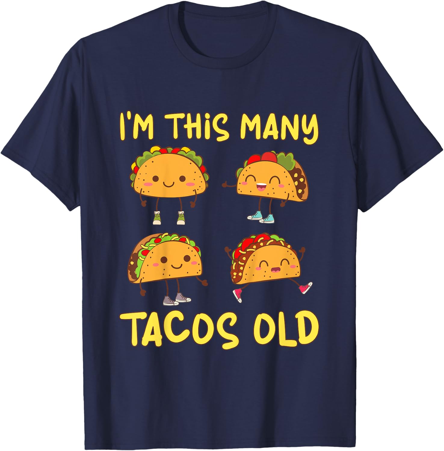 Kids 4 Years Old Boy Tacos Old 4th Birthday Kids T-Shirt - T-Shirt | Navy