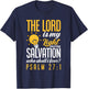 Bible Verse Psalm 27:1 The Lord Is My Light Christian T-Shirt - T-Shirt | Navy