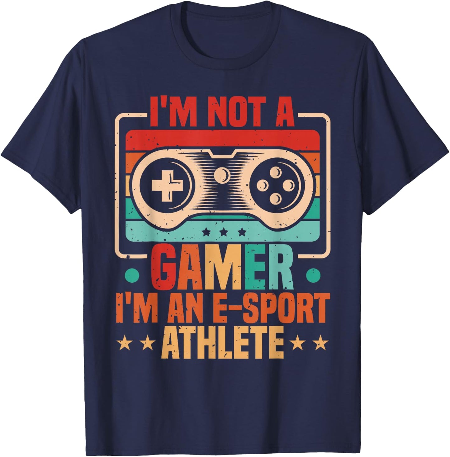 Gamer & E-Sport Athlete, Funny Video Games & eSport Gaming T-Shirt - T-Shirt | Navy