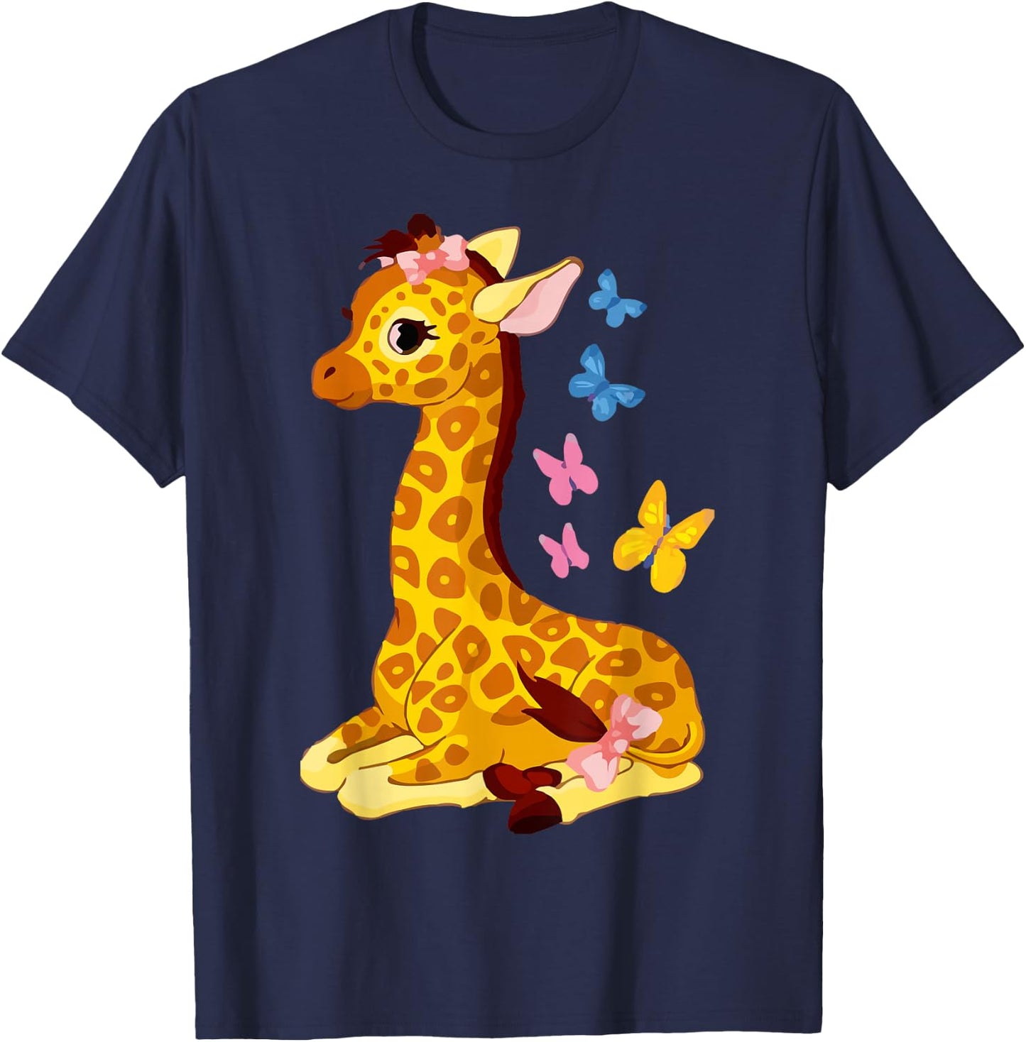 Funny Giraffe Drawing Forest Ranger Cool Giraffe Mom T-Shirt - T-Shirt | Navy