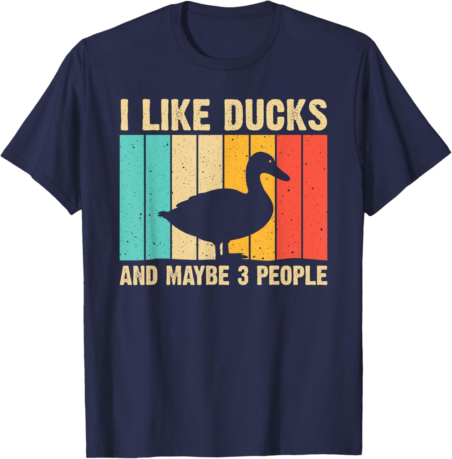Vintage Duck Design For Duck Lovers Men Women Mallard Drake T-Shirt - T-Shirt | Navy