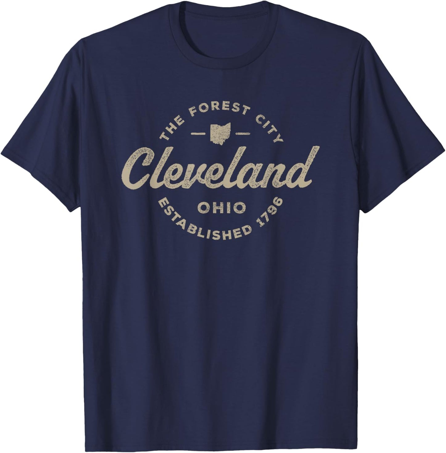 Vintage Cleveland Ohio Retro Throwback Souvenir T-Shirt - T-Shirt | Navy