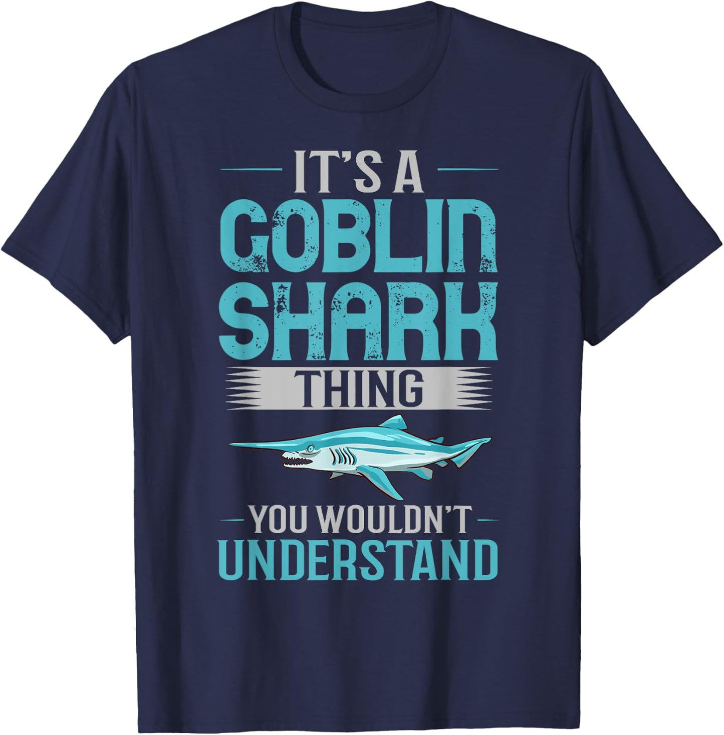 Goblin Shark Animal Tooth Funny Ocean T-Shirt - T-Shirt | Navy