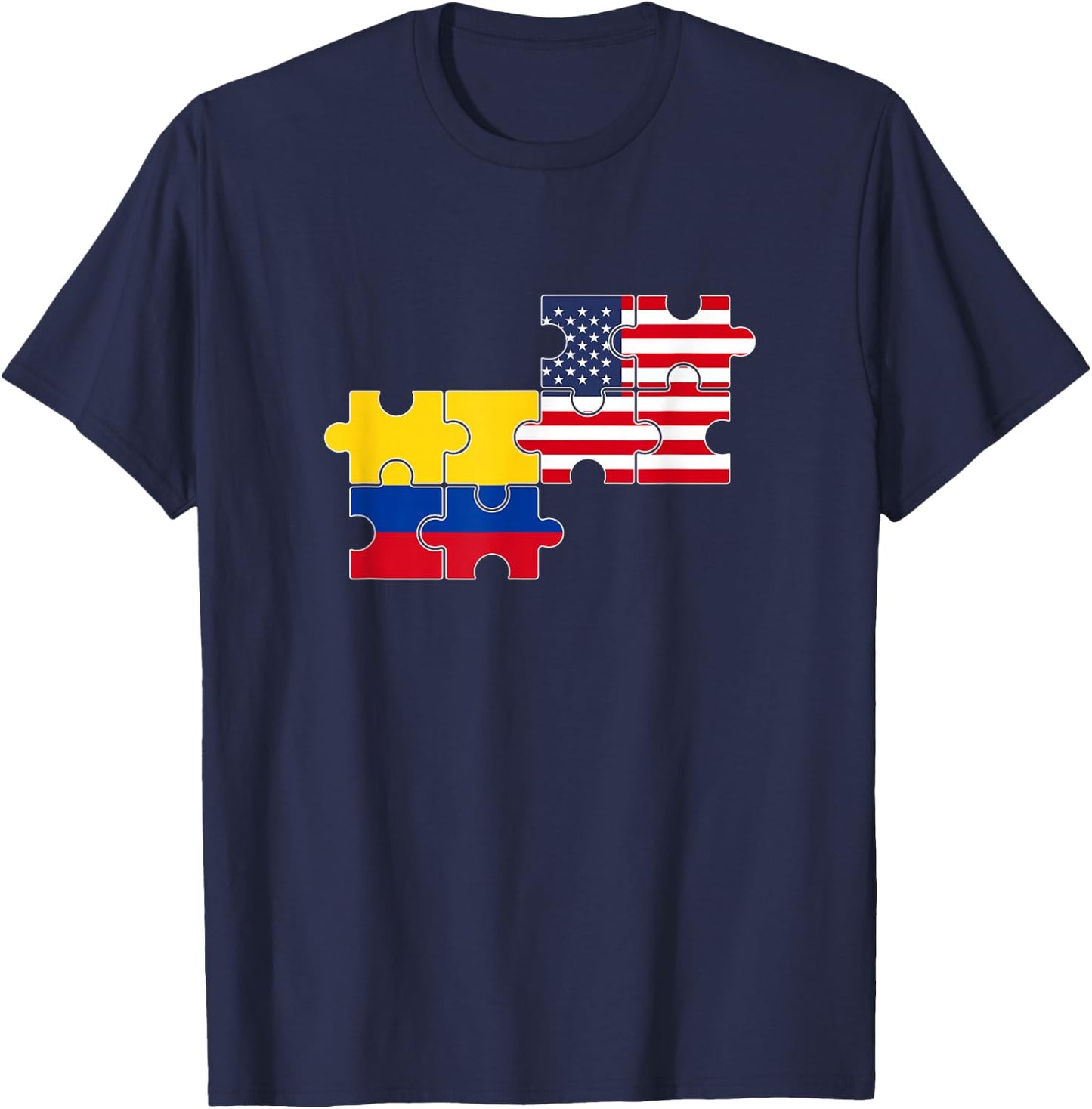 Colombia USA Flag American Colombian T-Shirt - T-Shirt | Navy
