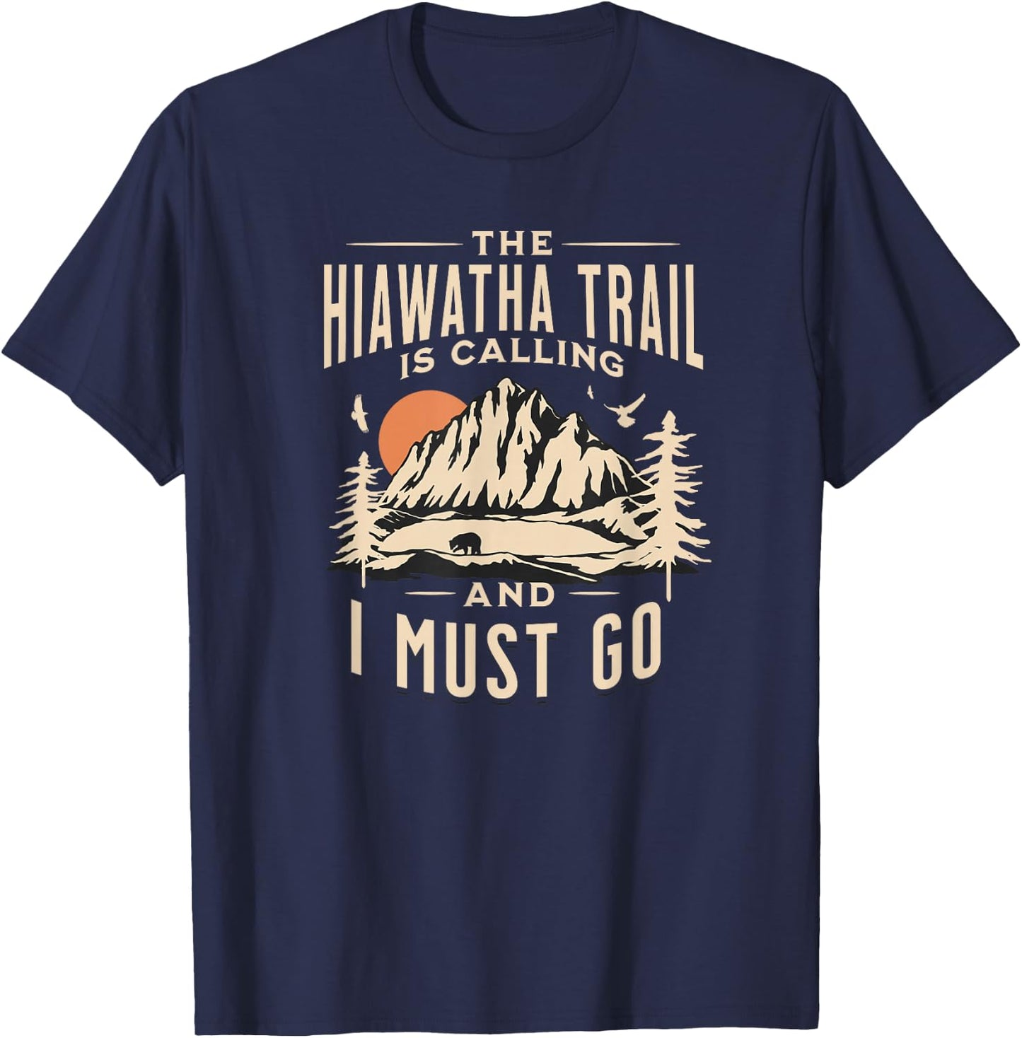 Hiawatha Trail Idaho Montana T-Shirt - T-Shirt | Navy