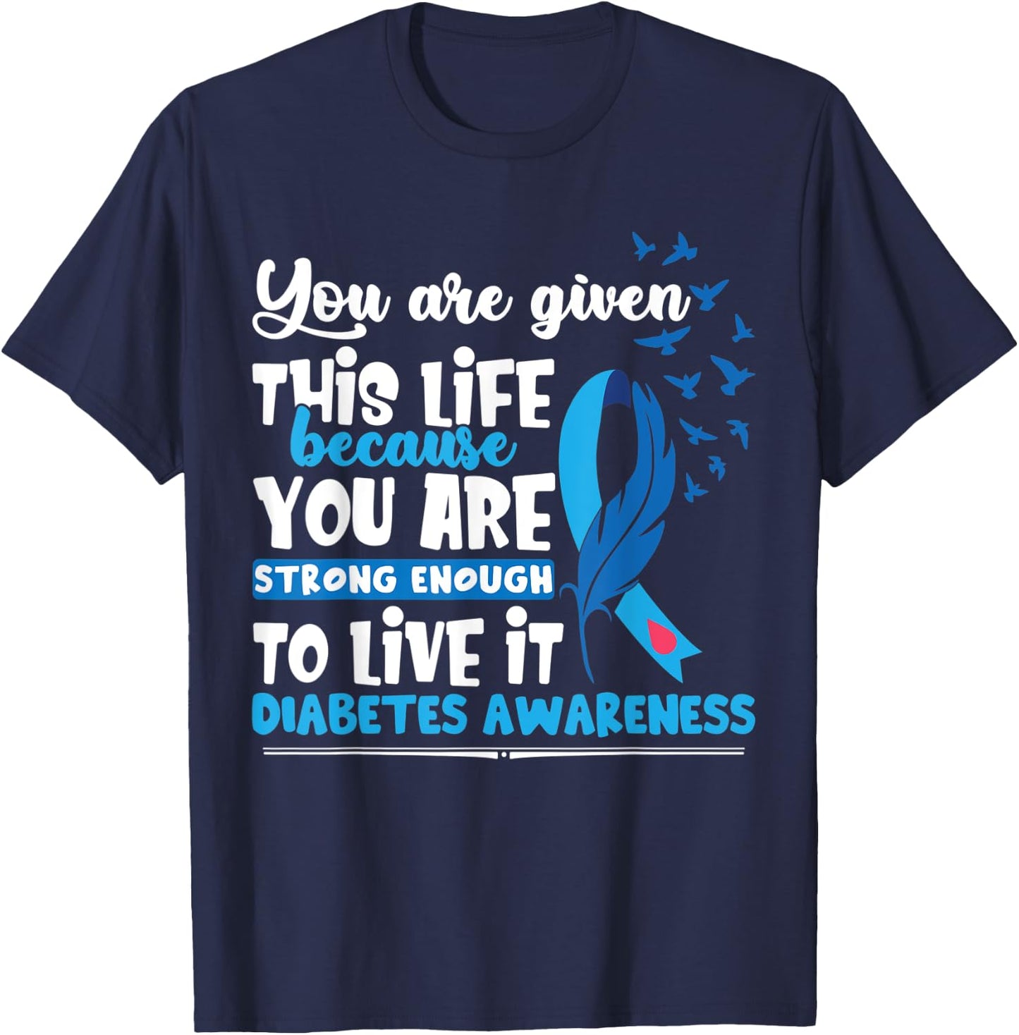 T1D Diabetes Awareness T-Shirt - T-Shirt | Navy