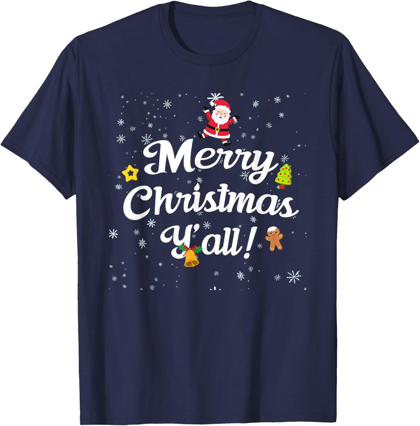 Merry Christmas Y'all T-Shirt - T-Shirt | Navy