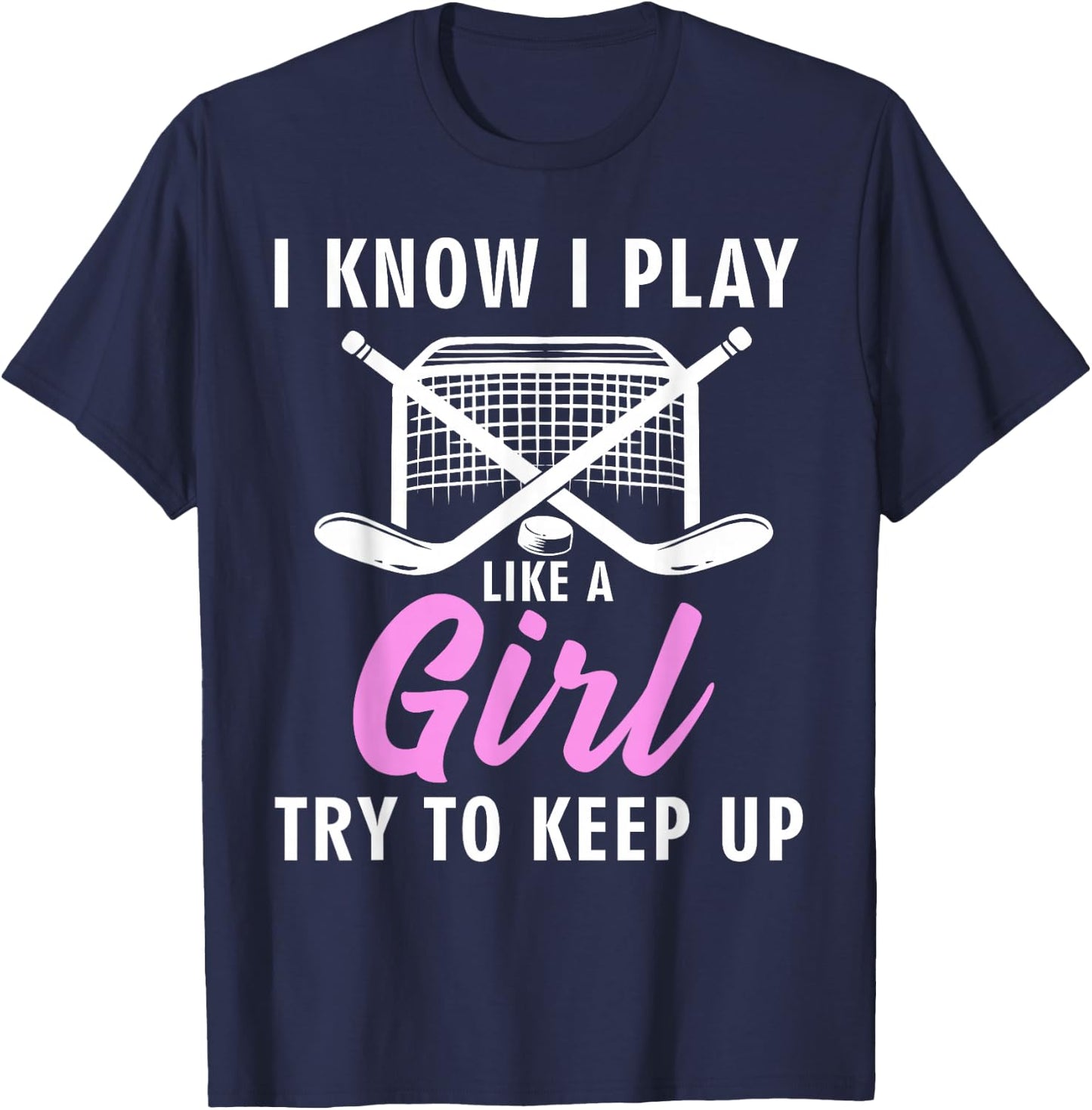 Cool Ice Hockey Girls Field Hockey Lover Team T-Shirt - T-Shirt | Navy