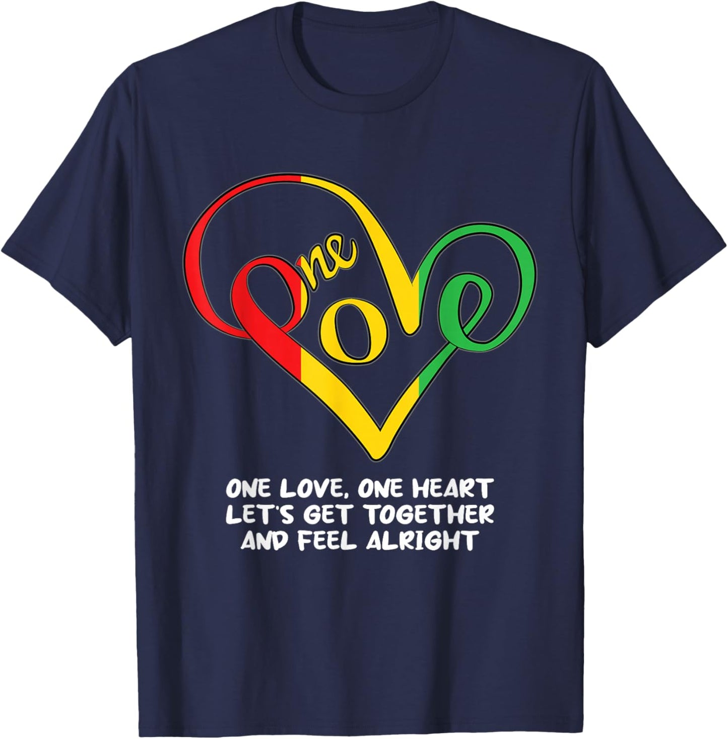 One African Love Heart Black History Month Cool BLM Melanin T-Shirt - T-Shirt | Navy
