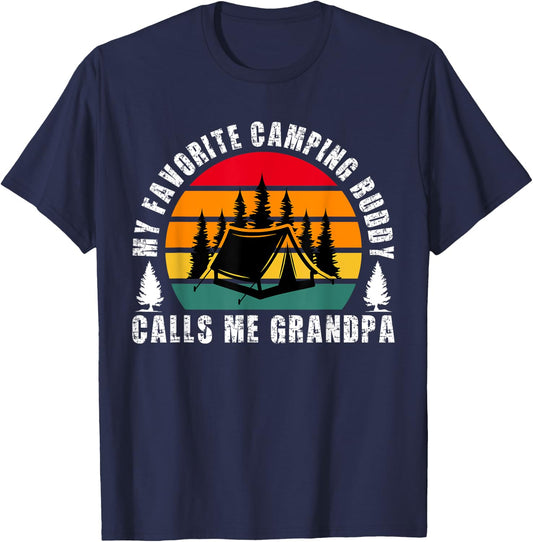 My Favorite Camping Buddy Grandpa Camping Buddies T-Shirt - T-Shirt | Navy