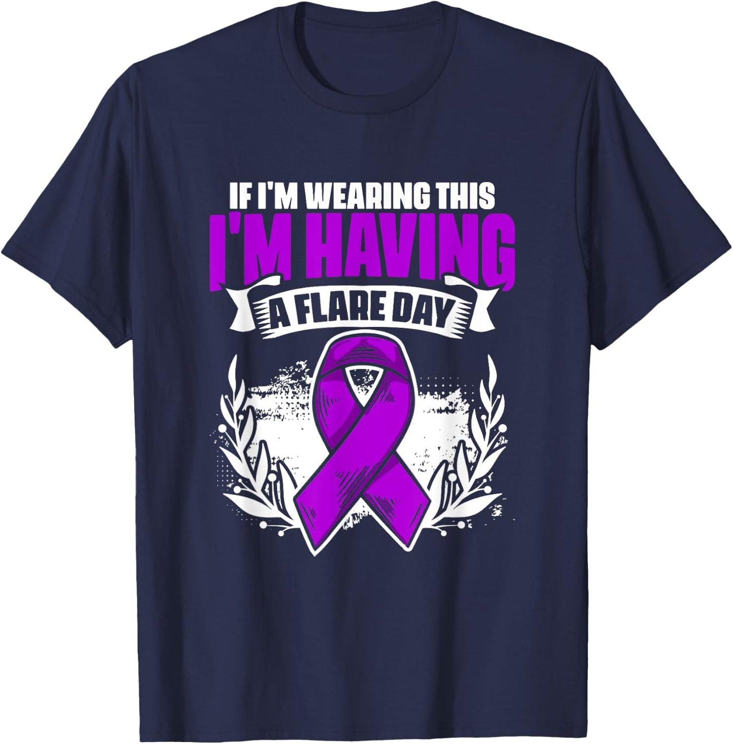 Flare Day - Fibro Survivor Warrior Fibromyalgia Awareness T-Shirt - T-Shirt | Navy