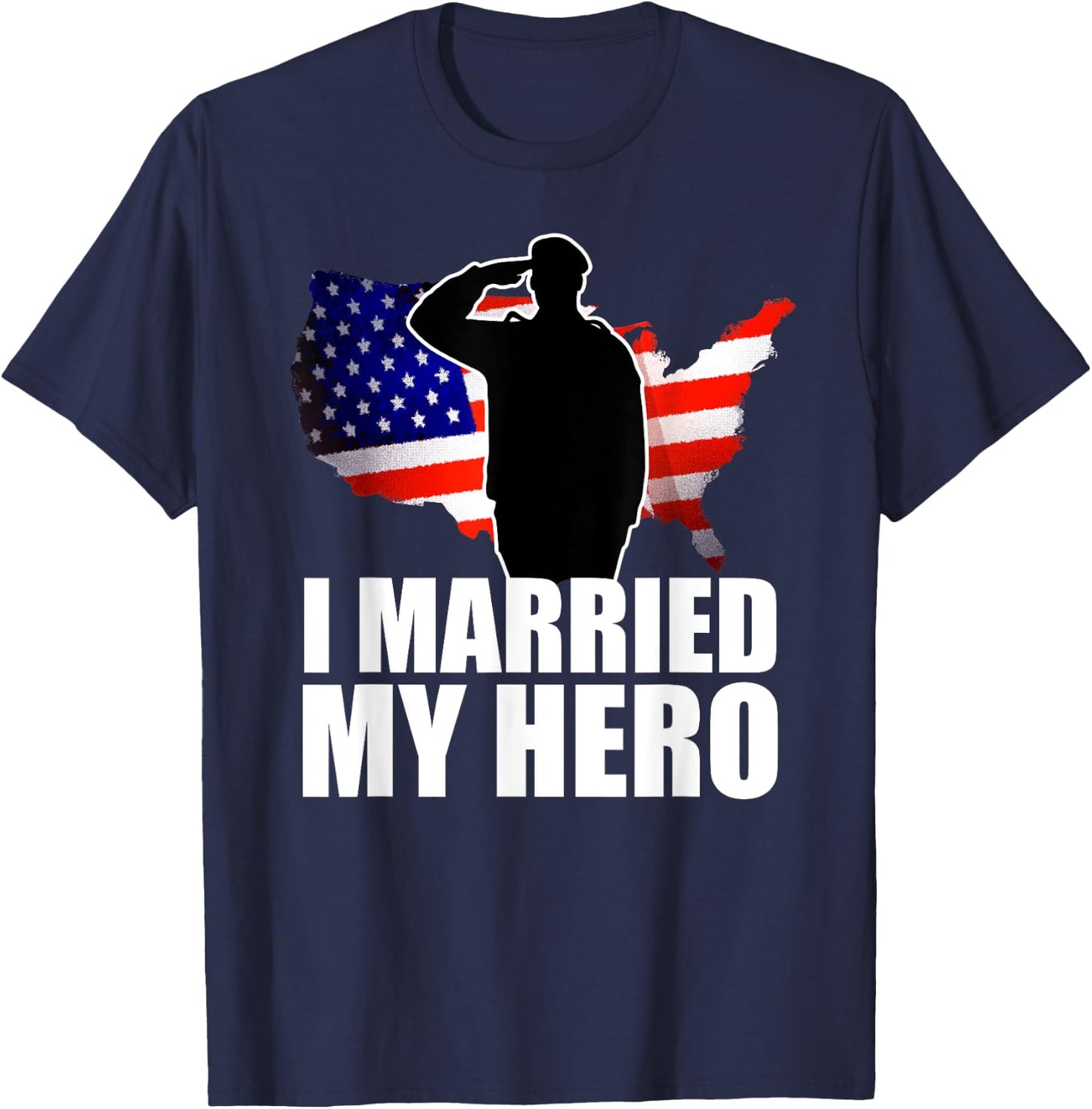 Patriotic American Flag Veteran Military Wife Support Women T-Shirt - T-Shirt | Navy