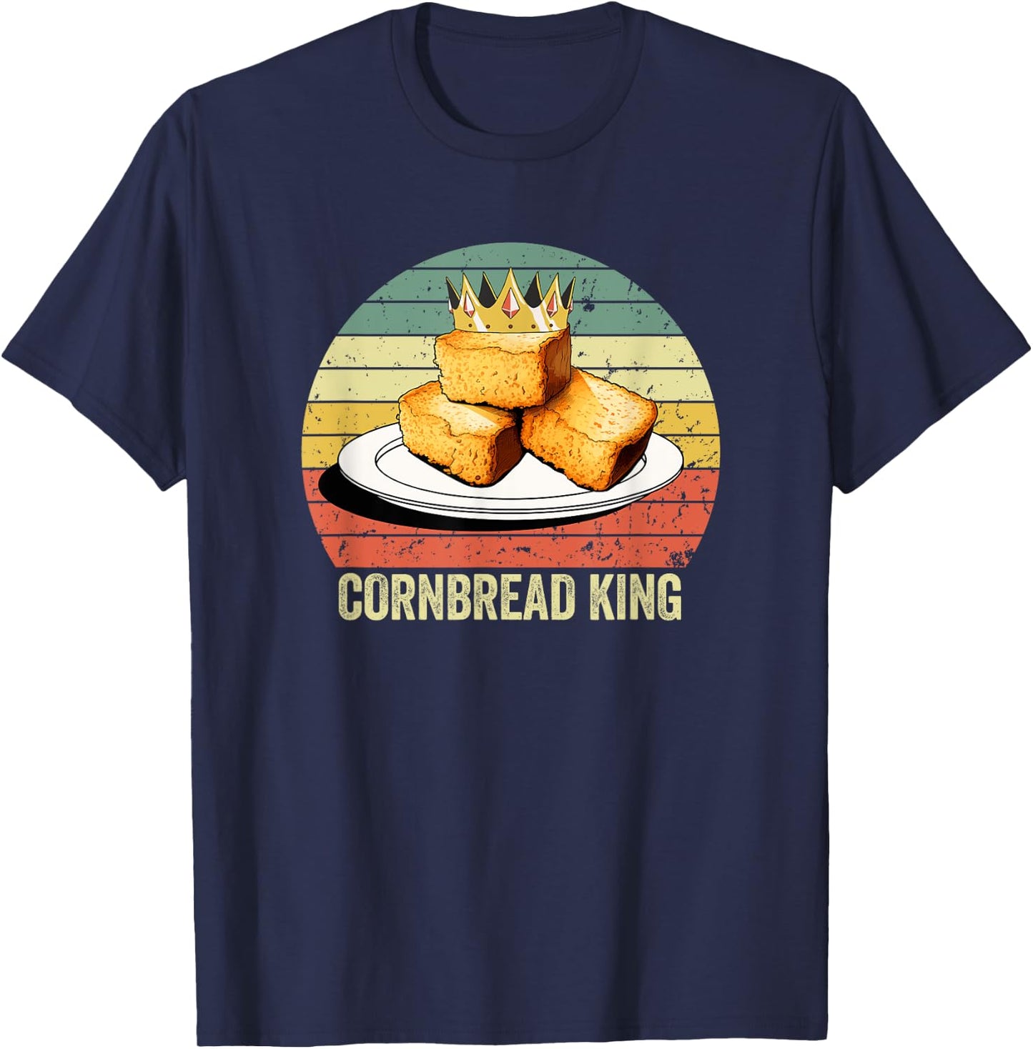 Cornbread, "Cornbread King", Funny Cornbread T-Shirt - T-Shirt | Navy