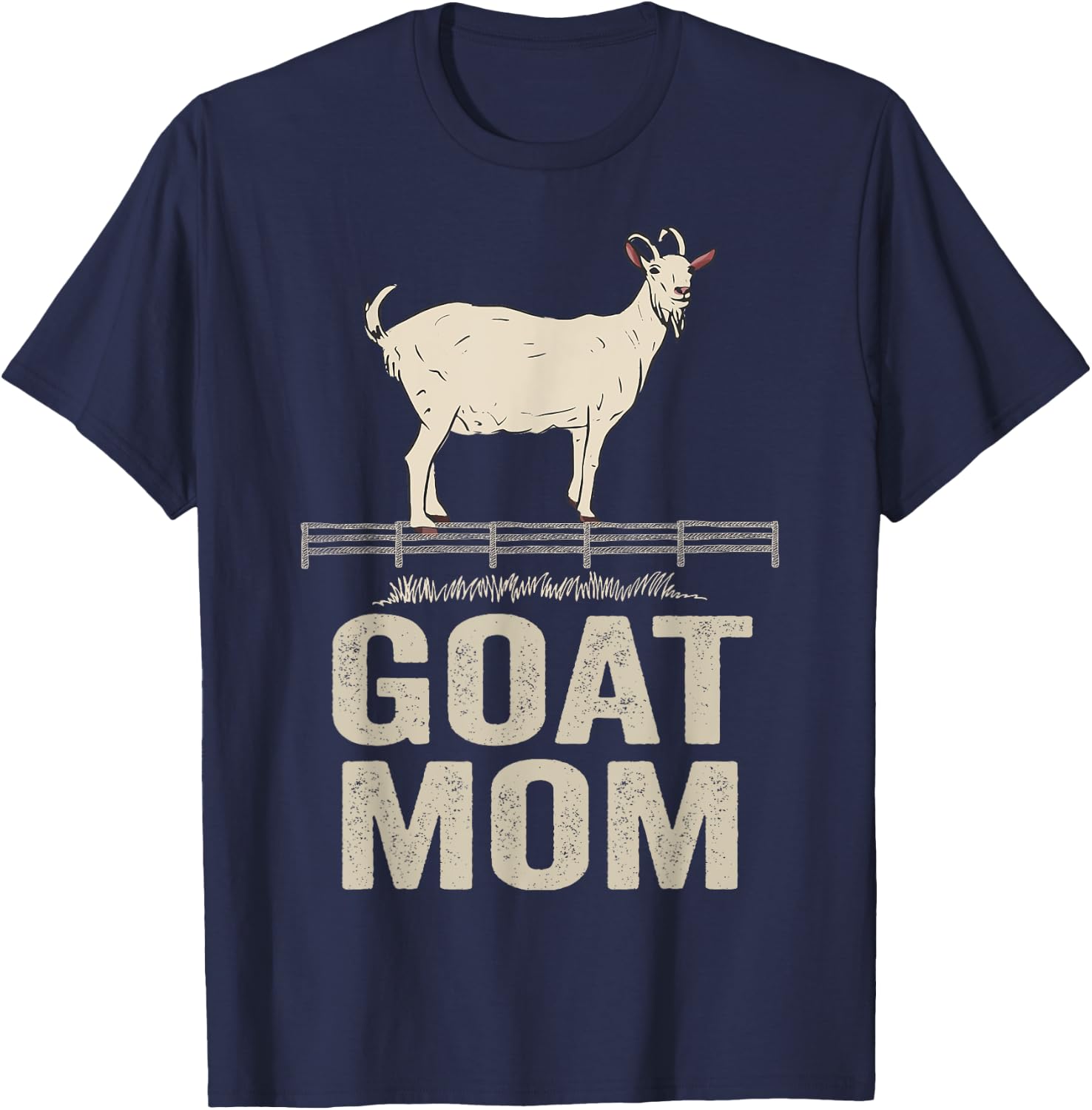 Funny Goat Mom I Love My Goat Retro Vintage Goat Lover Gift T-Shirt - T-Shirt | Navy
